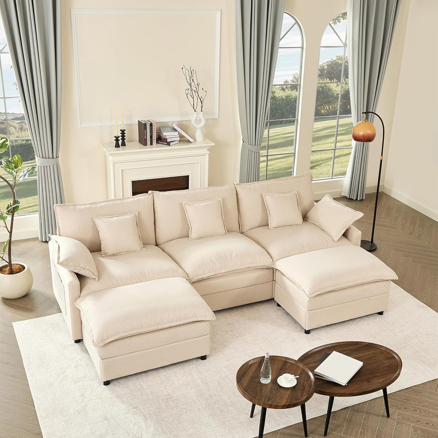 108" U-shaped sofa modular sofa Comfortable cloud sofa