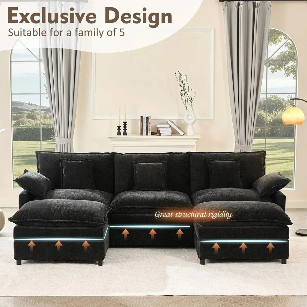 108" U-shaped sofa modular sofa three-seater comfortable cloud sofa